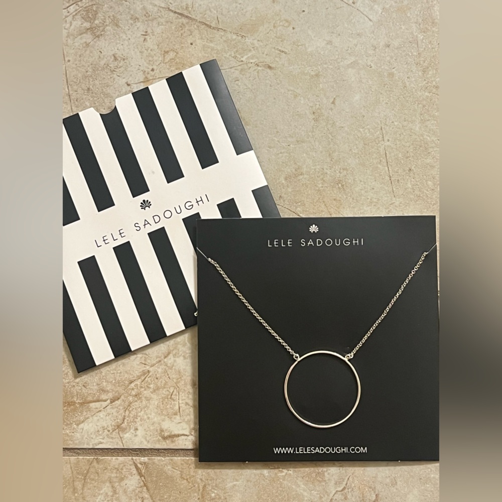 ✨ Lele Sadoughi Silver Circle Pendant Necklace – NWT
